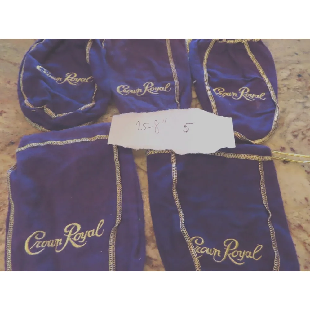Lot 5 Crown Royal Purple Drawstring Bag 8